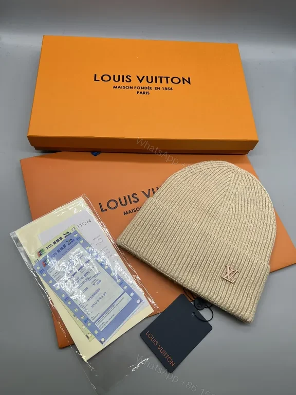 View 9 of Discreet LV-Style Knit Beanie: Luxe Warmth