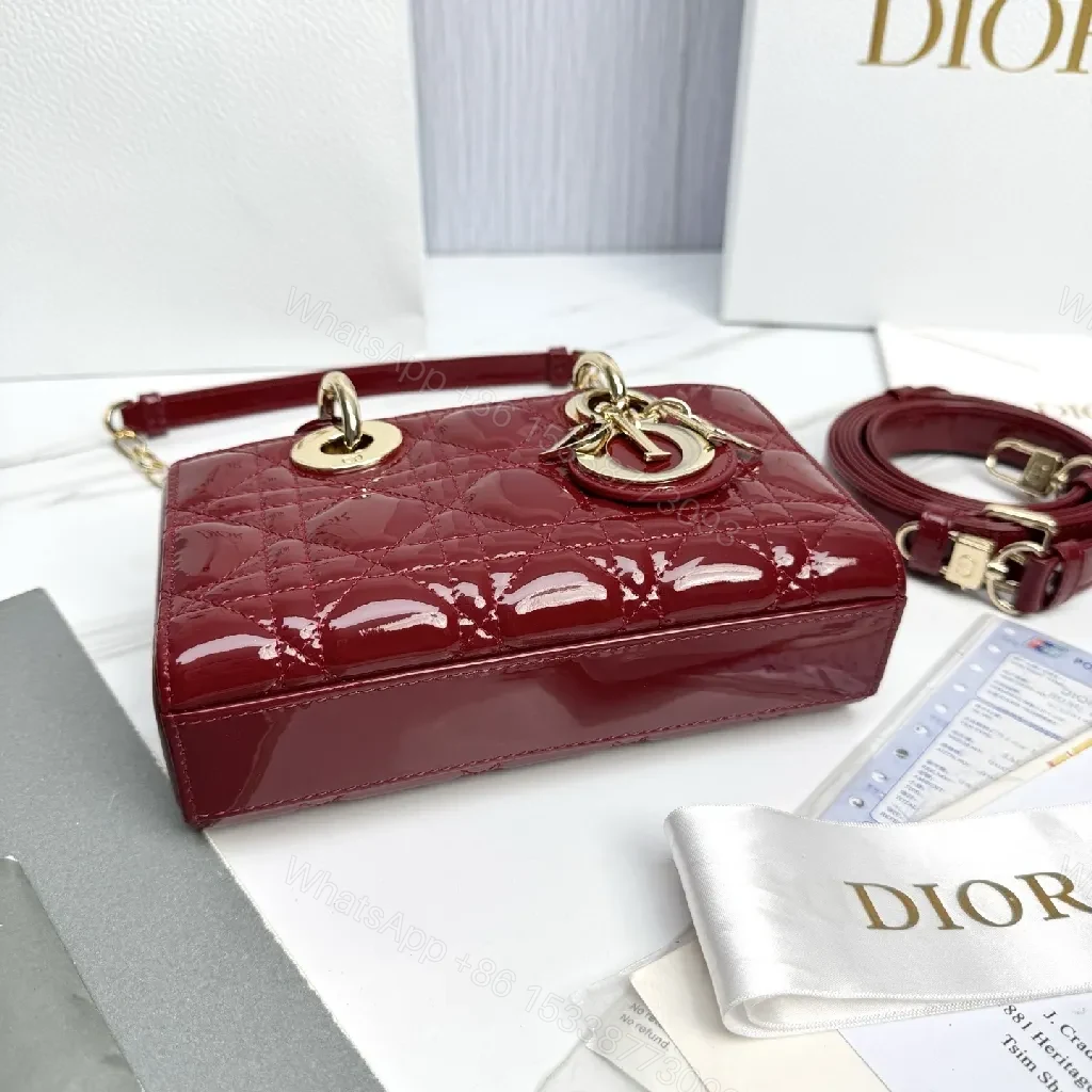 View 6 of Burgundy Patent Mini Satchel: Luxe Structured Charm