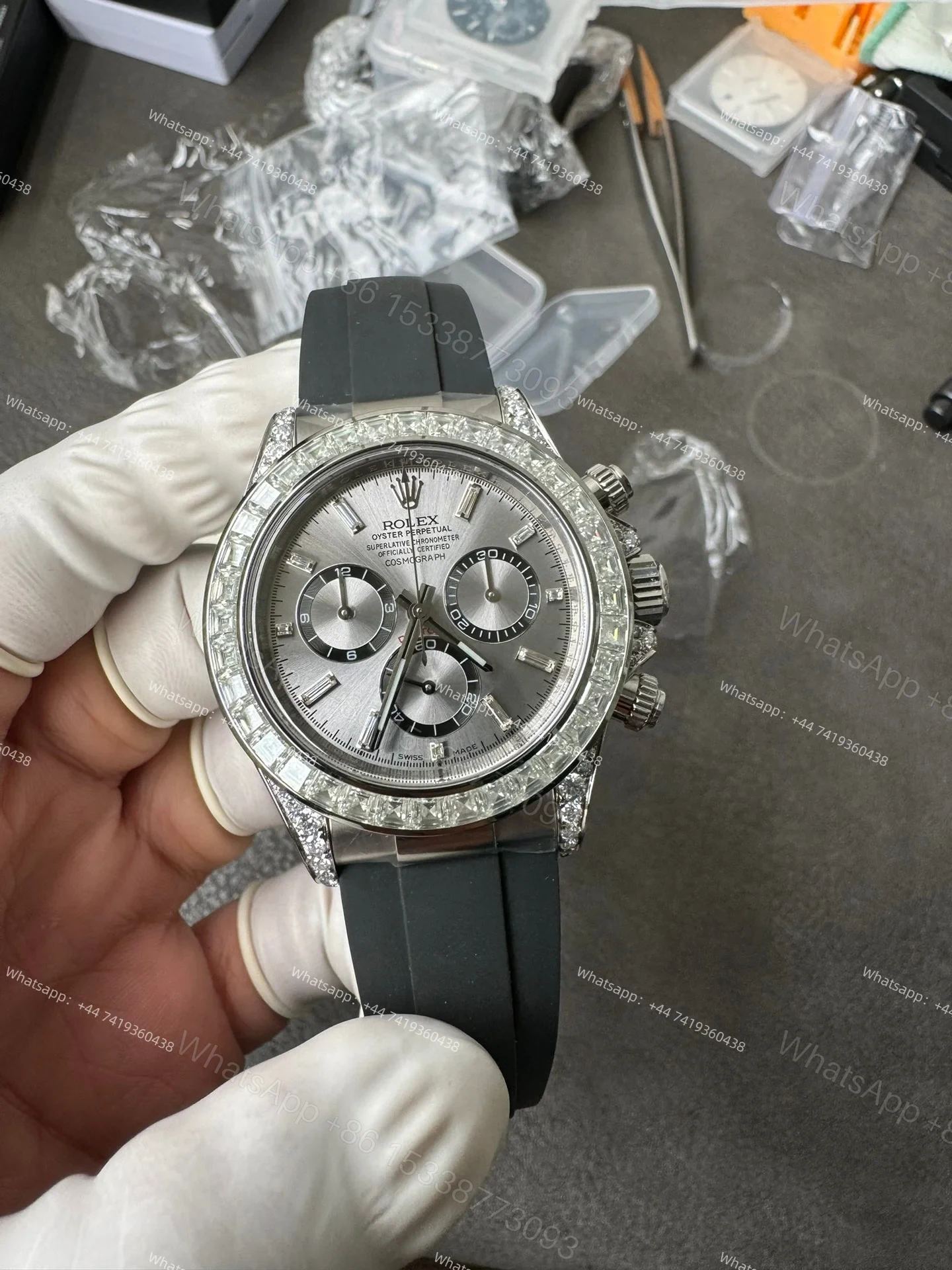 View 3 of Rolex Daytona Super Clone 126539TBR Diamond Gray Dial 4131 Movement