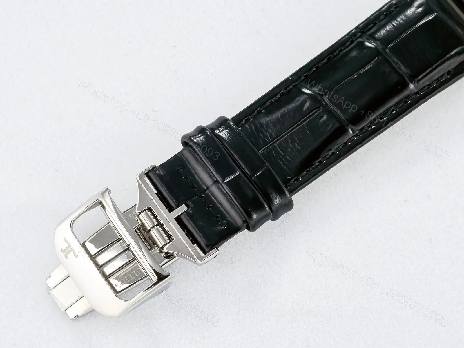 View 17 of Reverso Classic Duoface Small Seconds SS MGF Best Edition White Guilloché Dial on Black Leather Strap A854A