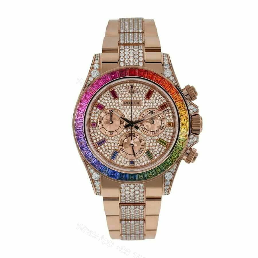 View 5 of Rolex Daytona 116595RBOW Super Clone: 40mm Everose Gold Rainbow