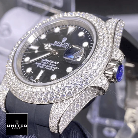 View 4 of Rolex Submariner 116336 Black Dial Diamond Bezel Replica