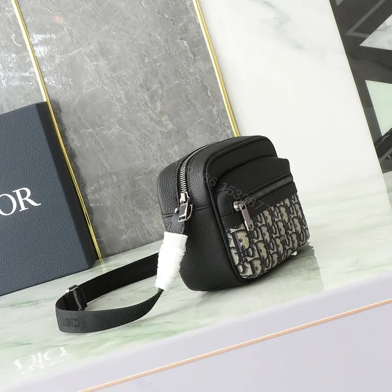 View 8 of Monogram Texture Compact Messenger Bag - Modern Luxe, Everyday
