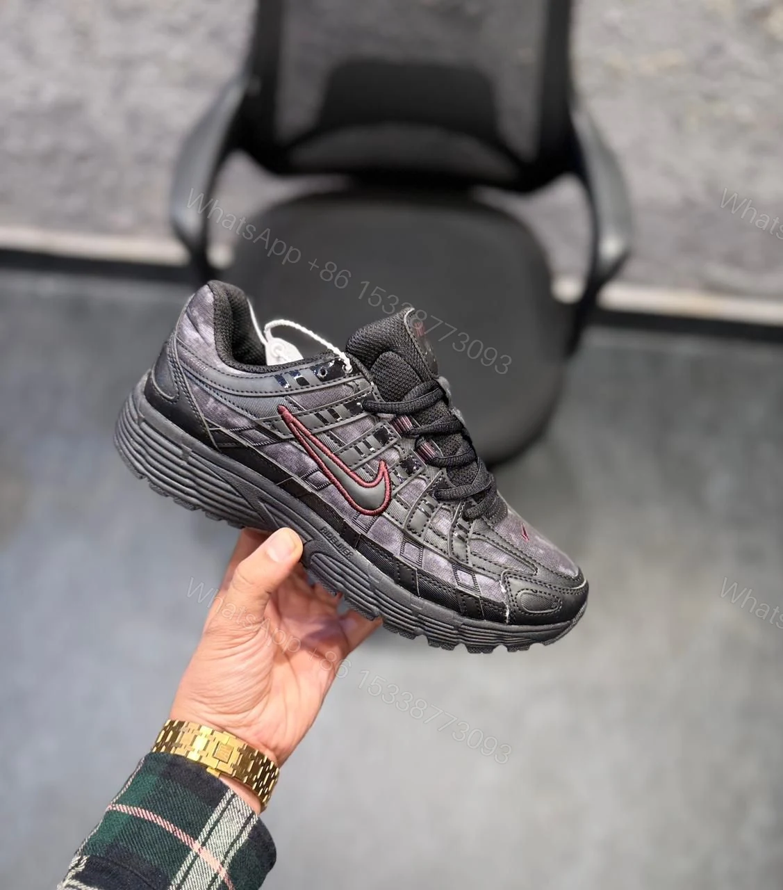 View 4 of NIKE P-6000 TRAINER BLACK MAROON