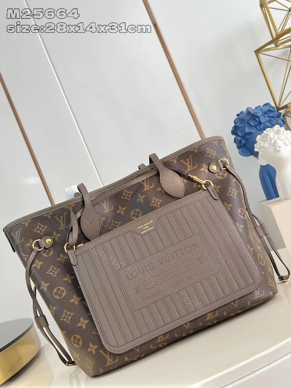 View 6 of Lux Monogram Tote: Premium Leather-Trim, Everyday Elegance