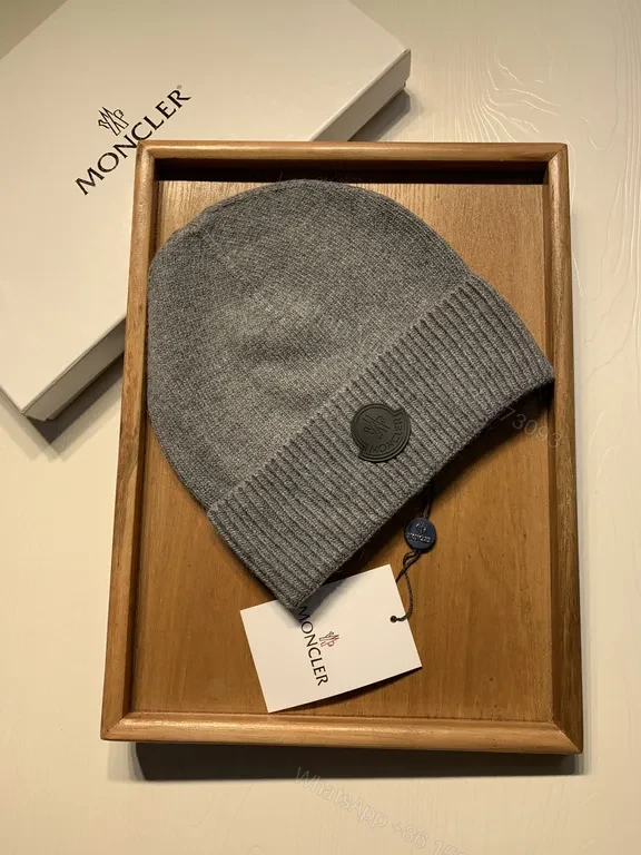 View 6 of Gray Moncler Beanie - Knit Warmth, Subtle Luxury Brand