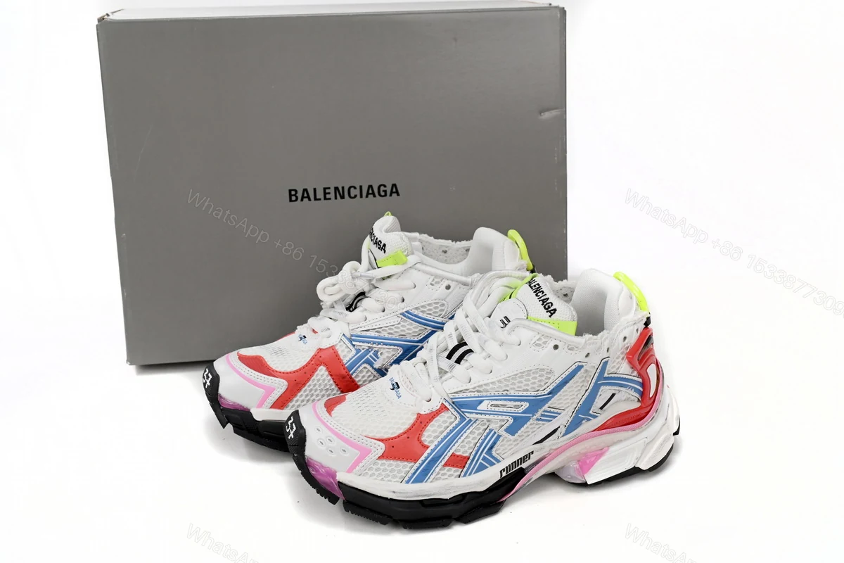 Balenciaga Runner White Blue Red 677402 W3RB6 9645 — view 2