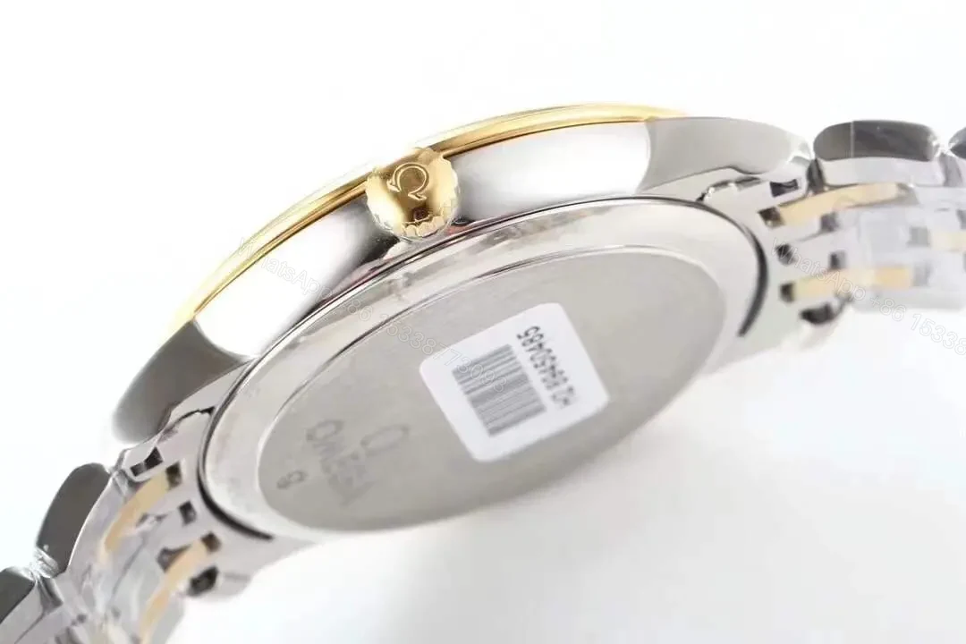 View 6 of Omega De Ville Prestige Watch Silver Dial Two-Tone Stainless Steel and Gold Bracelet 39.5mm Elegant Business Style