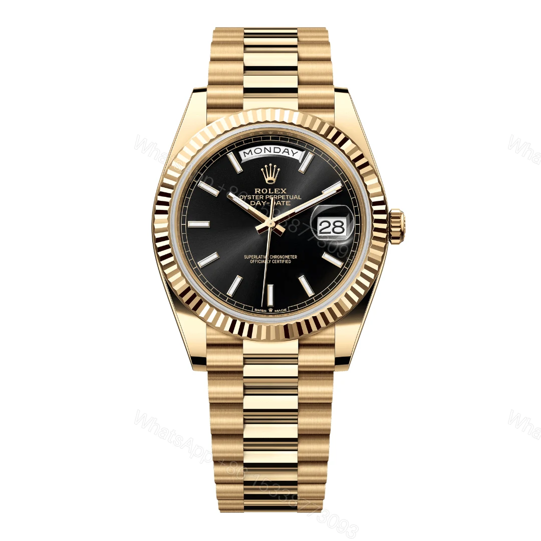 Rolex Day-Date Yellow Gold Black Dial Replica — view 1