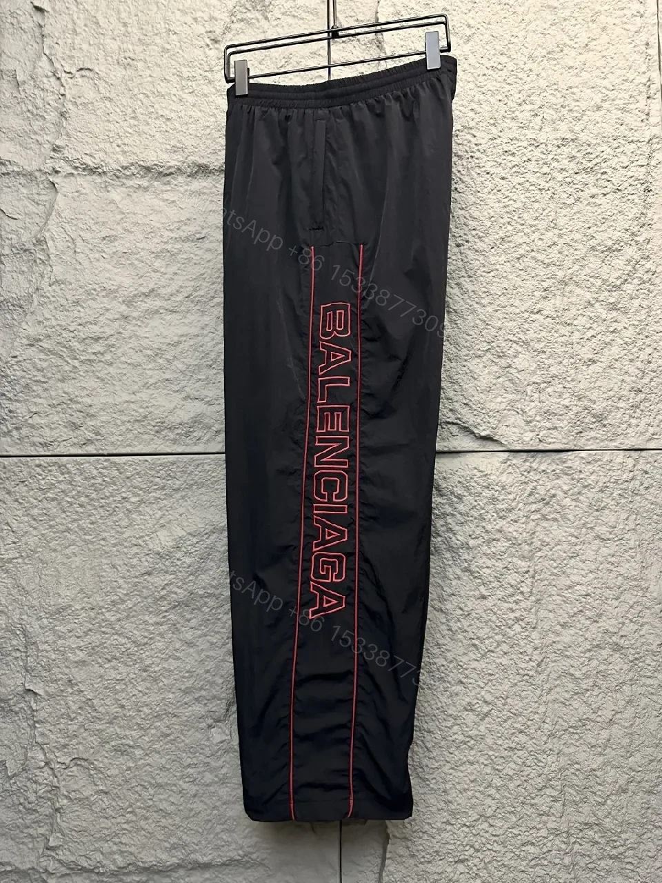 View 2 of Bold Red BALENCIAGA Logo Nylon Track Pants