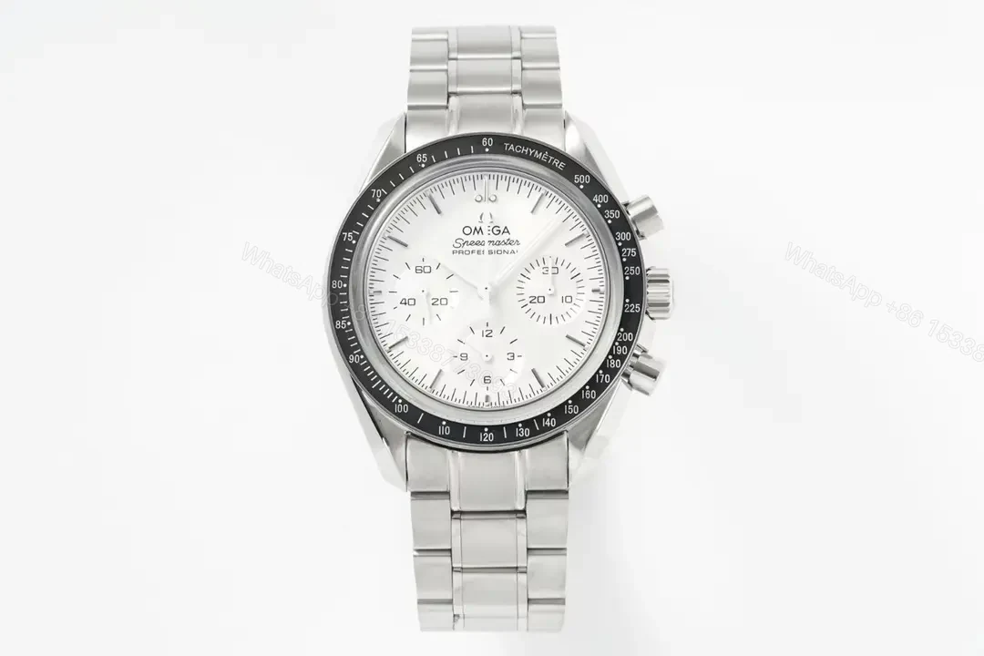 Omega Speedmaster Professional Chronograph Men’s Watch White Dial Stainless Steel Bracelet 44mm Case Automatic Movement 9300 Domed Sapphire Crystal — view 1