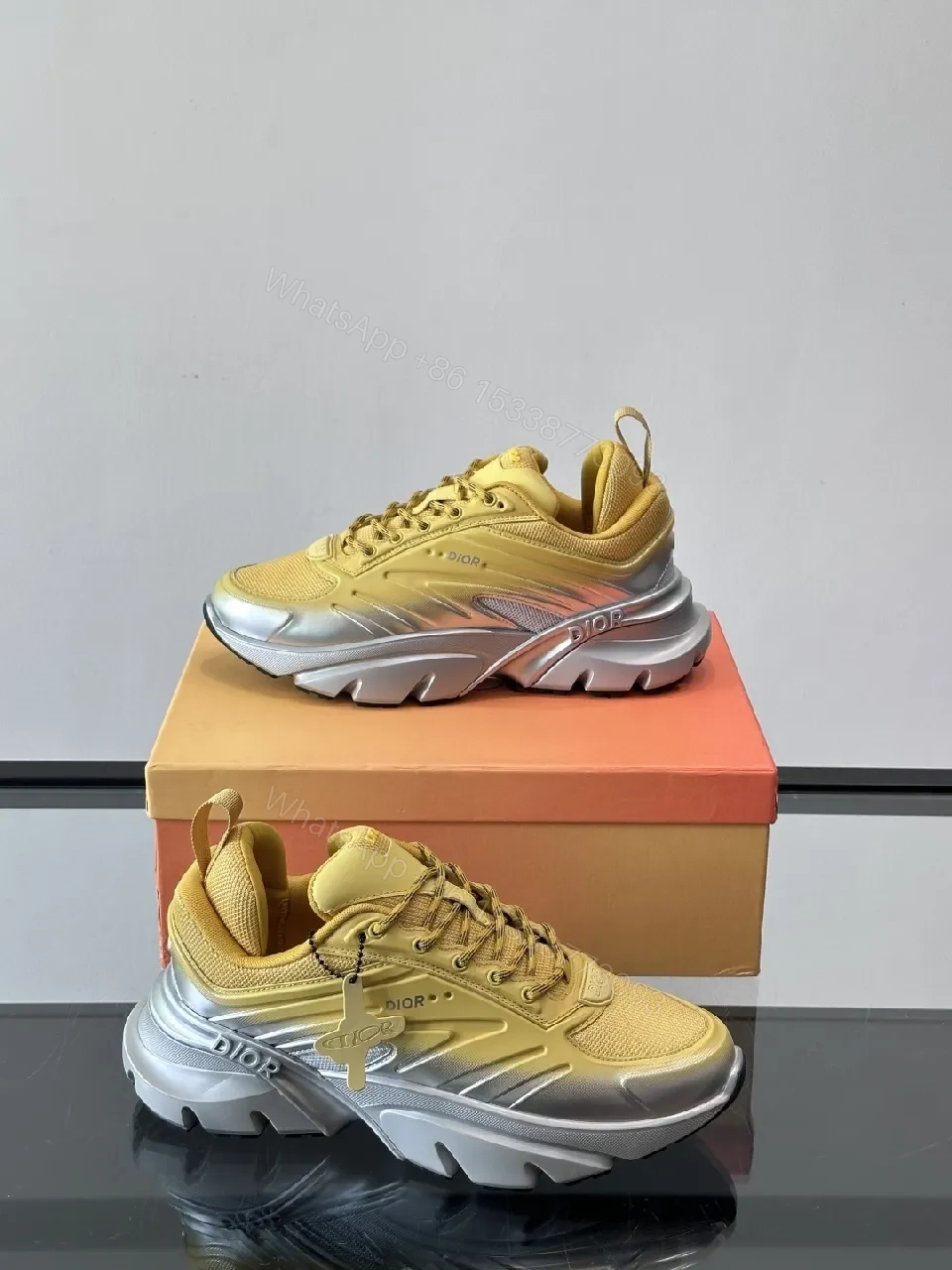 View 3 of Honey Knit Luxe Runner: Metallic Sole Sneaker