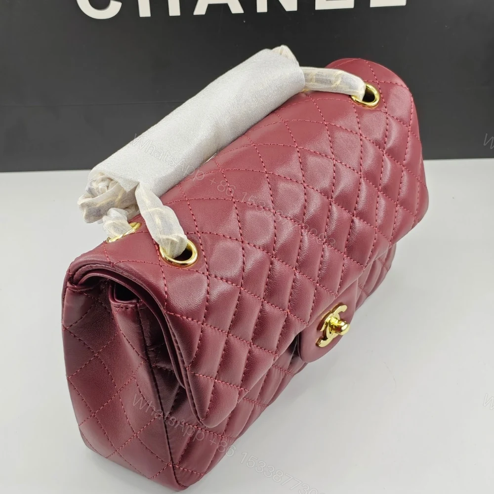 View 3 of Chanel Classic 11.12 Handbag Gold Tone Metal Burgundy 25Cm A01112 Y04059 NZV44