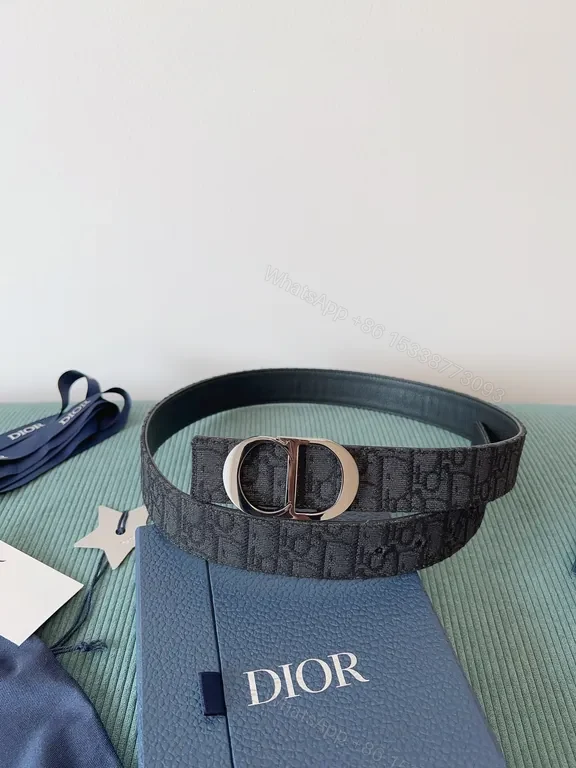 Dior Oblique Belt - Monogram Luxe Leather Belt — view 1