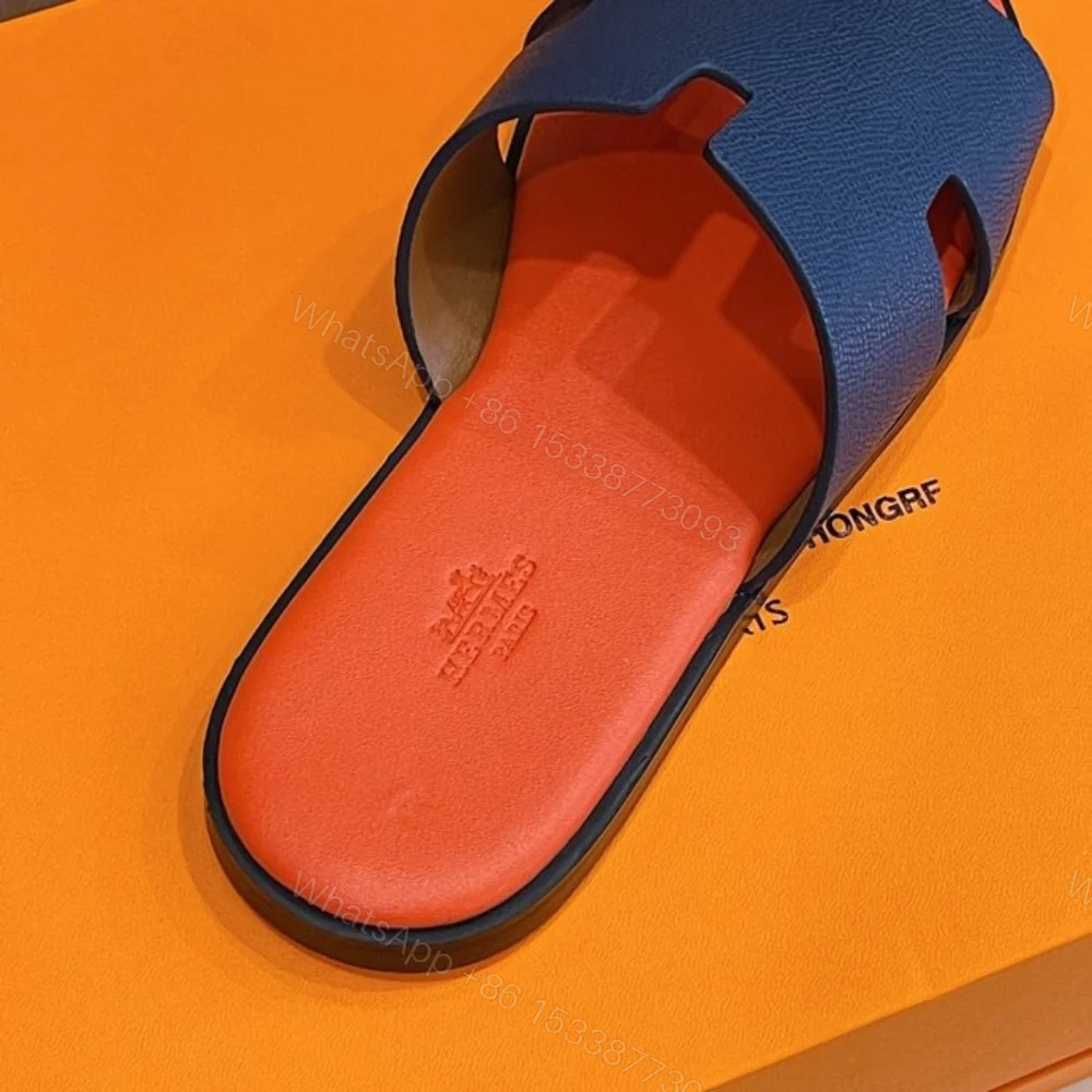 View 5 of Hermes Izmir Sandal Orange & Blue For Men