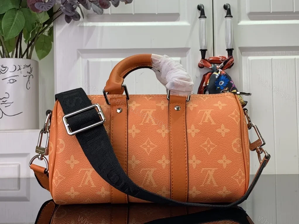 View 8 of Vibrant Orange Louis-Style Satchel: Bold Everyday Luxe Bag