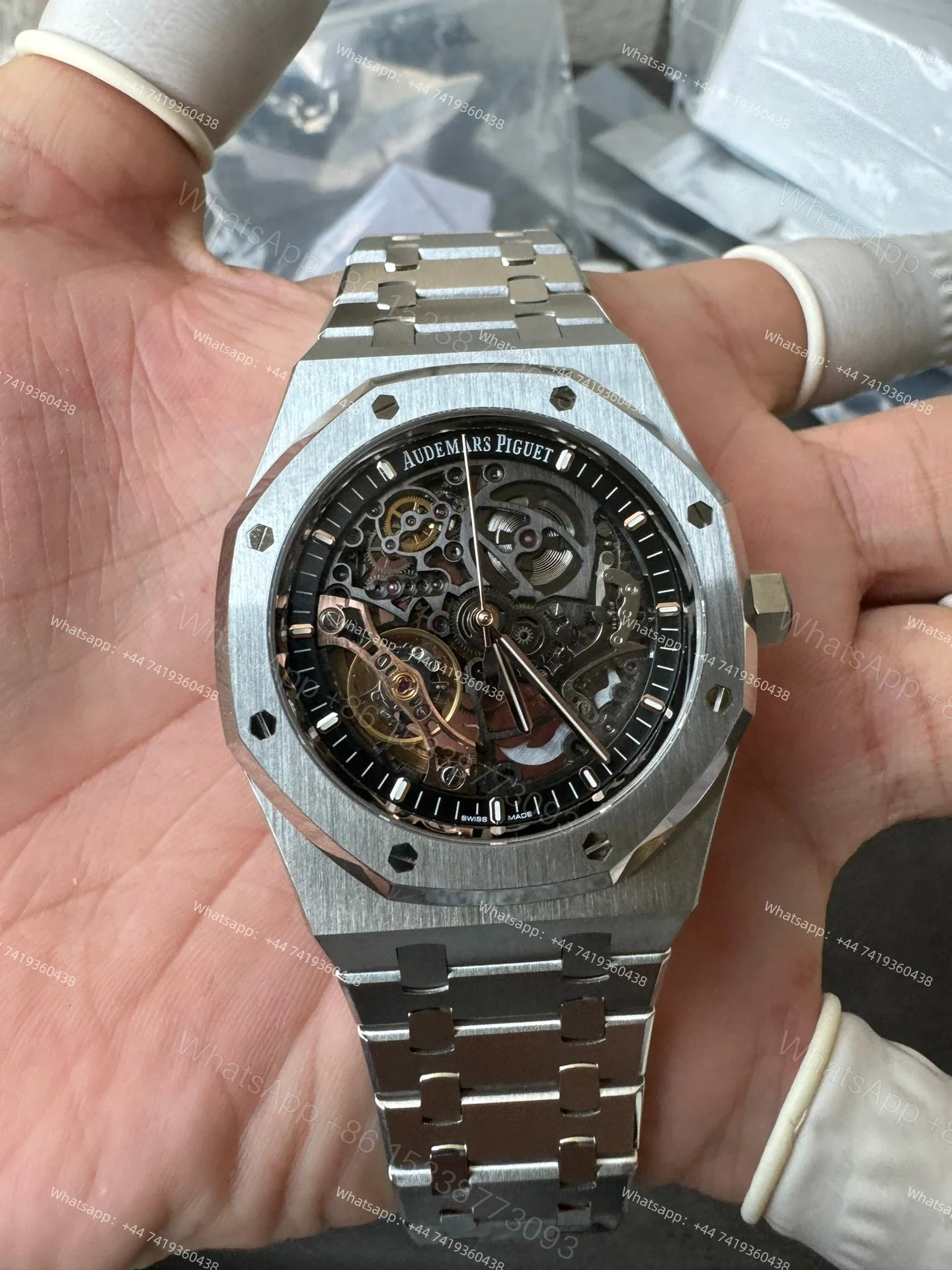 View 5 of Audemars Piguet Super Clone Royal Oak 15407ST Skeleton Dial 41MM