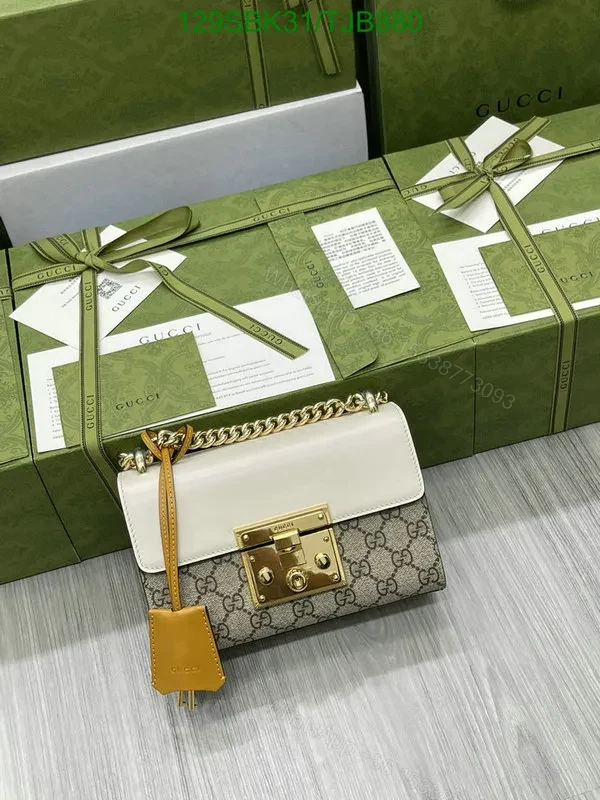 View 12 of Gucci Padlock Small Shoulder Bag Beige/Ebony made of GG Supreme Canvas OP487