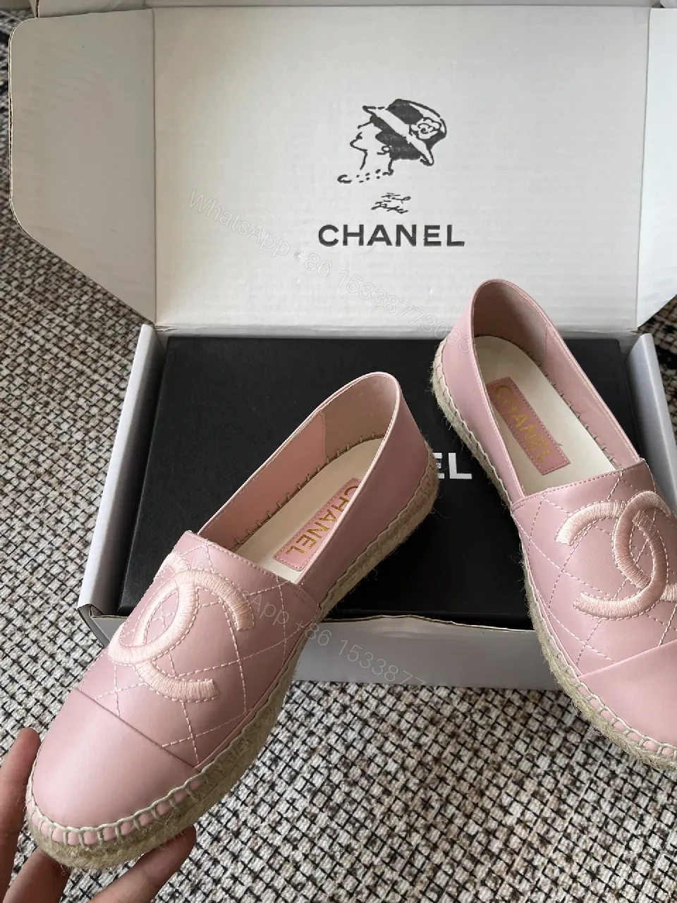 View 7 of Soft Pink Quilted Espadrille Loafers - All-Day Comfort Shoes