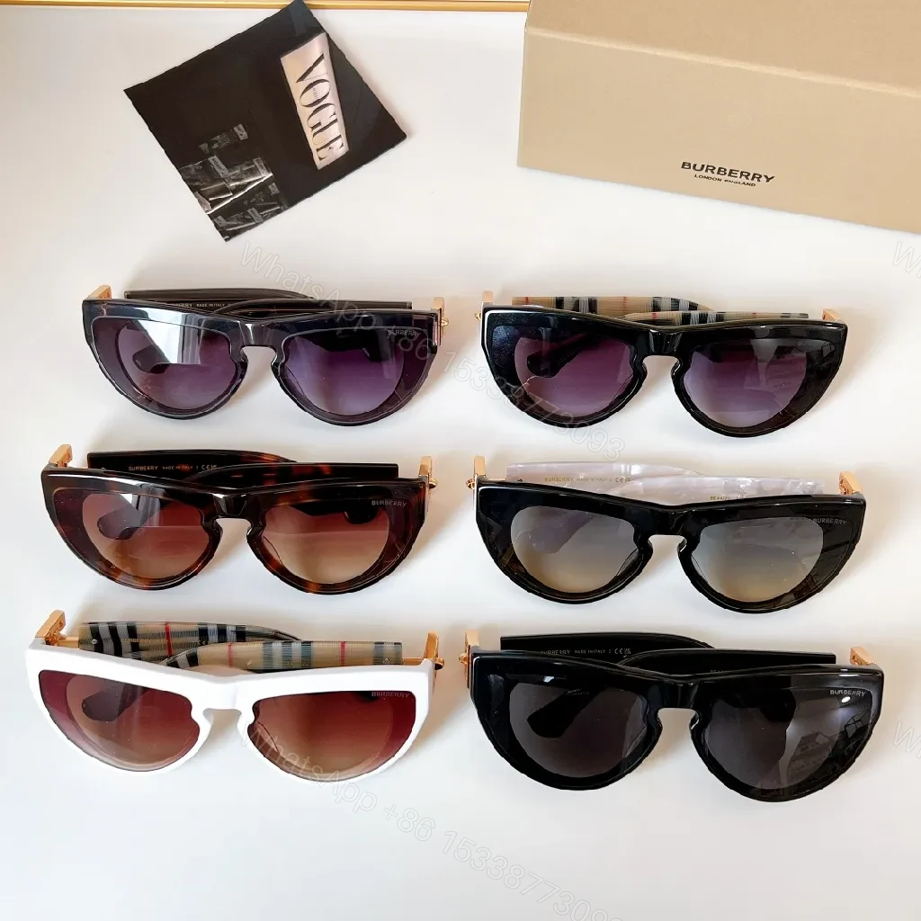 View 6 of Bold Acetate Cat-Eye Sunglasses: Signature Plaid Detailing