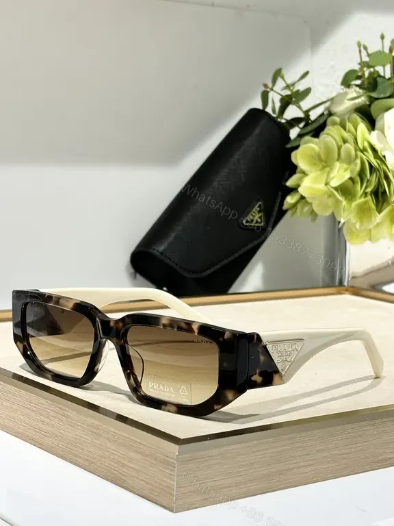 View 7 of Bold Two-Tone Prada-Style Sunglasses: UV400, Cat-Eye, Durable