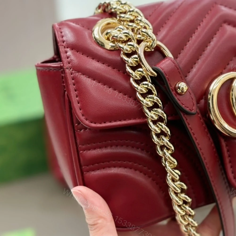 View 3 of GUCCI GG MARMONT MINI SHOULDER BAG ROSSO ANCORA 16CM 443497 AADPJ 6207