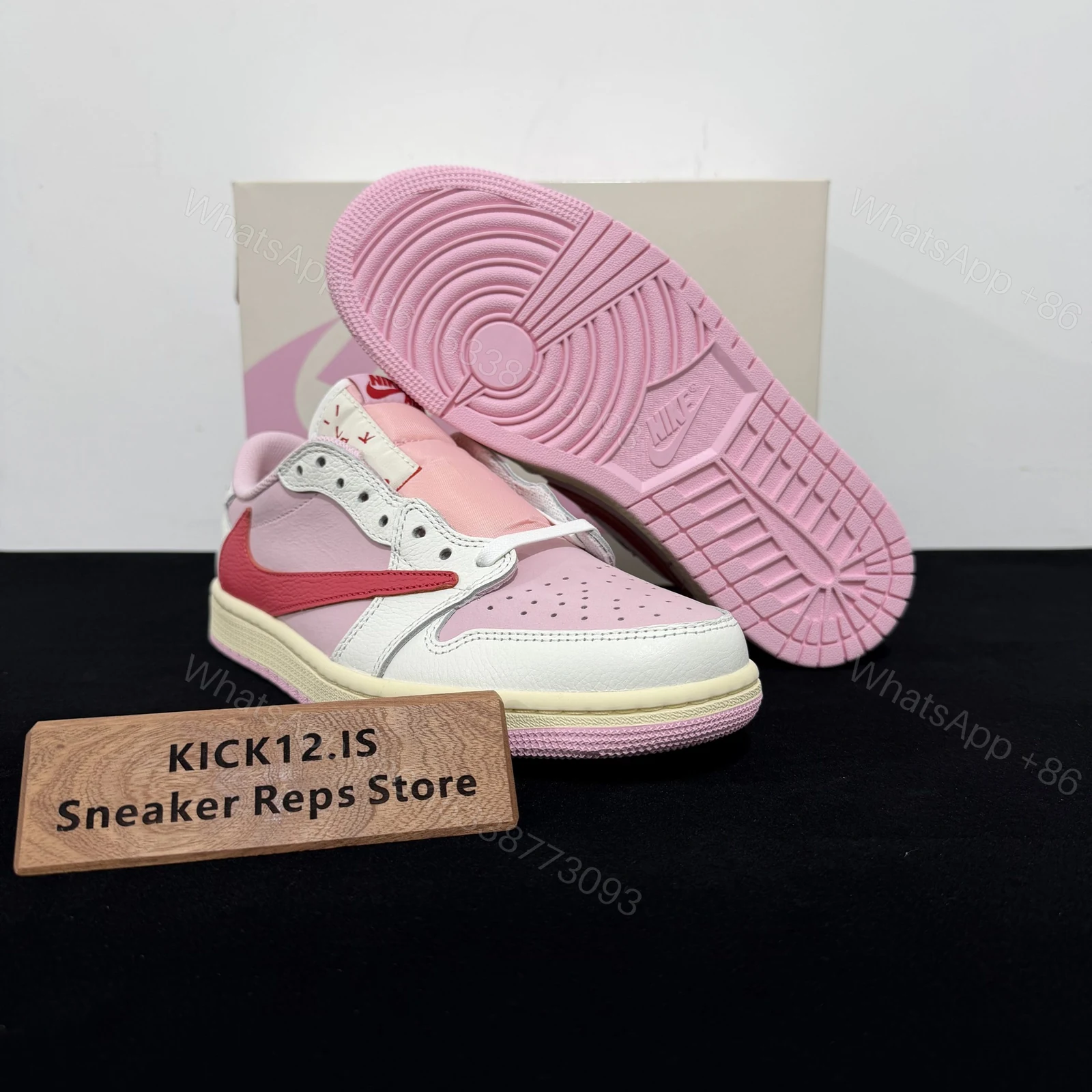 View 3 of Travis Scott x Air Jordan 1 Tropical Pink Reps