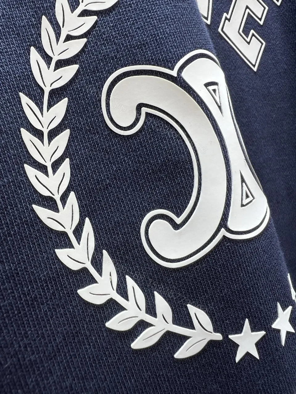 View 7 of Navy Premium Cotton Crewneck: Graphic Luxe Sweater