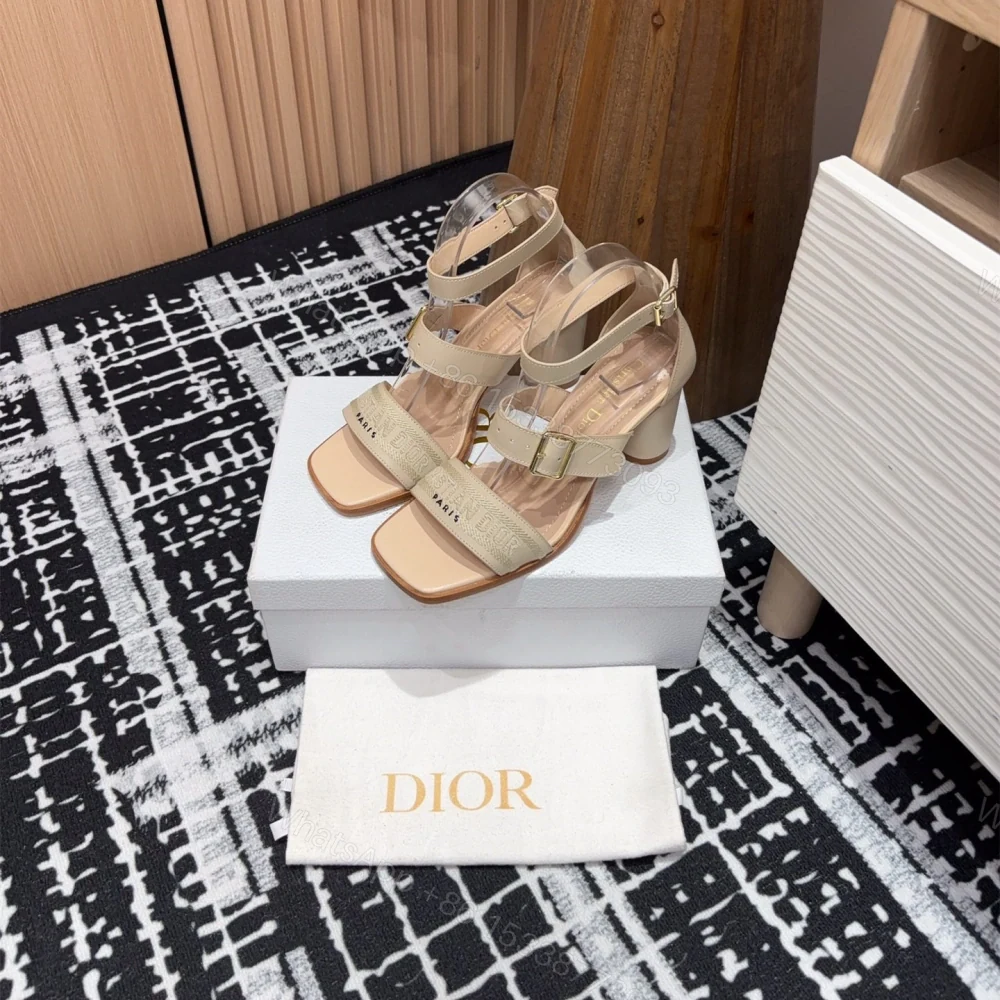 View 3 of 高仿Dior*Dway3系列KDO183高跟刺繡涼鞋膚色免檢版