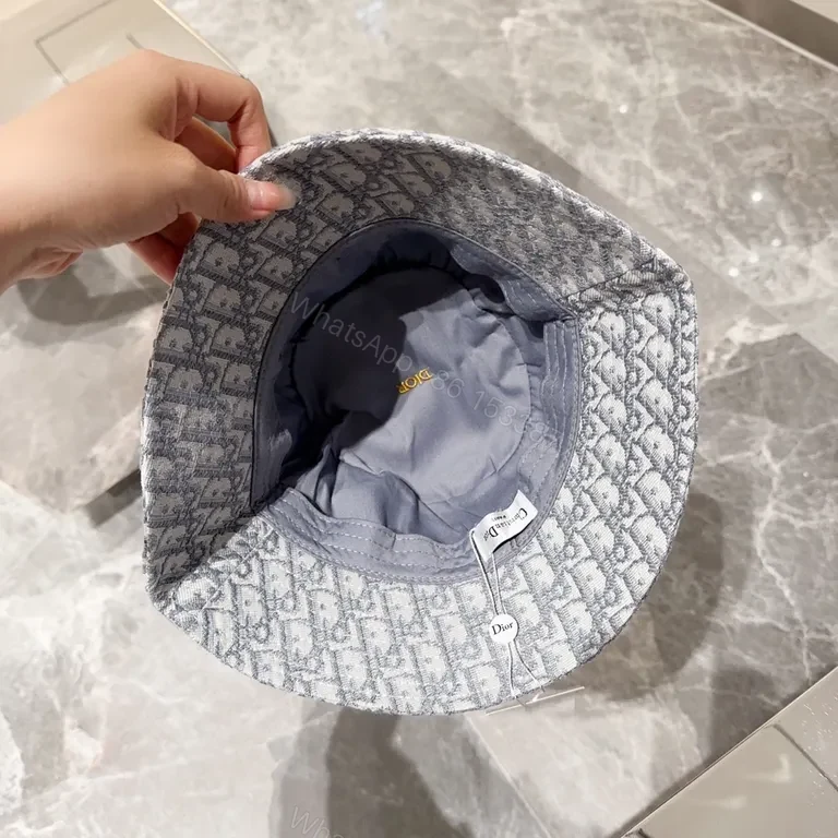 View 8 of Dior-Patterned Denim Bucket Hat â€” Subtle Luxury Styling