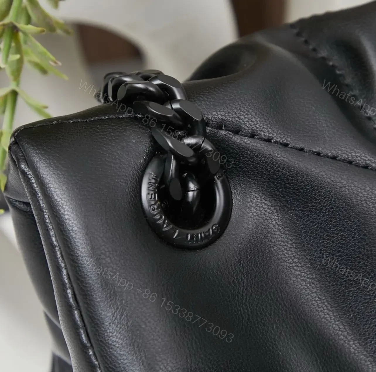 View 4 of Saint Laurent Puffer Loulou medium shoulder bag in black