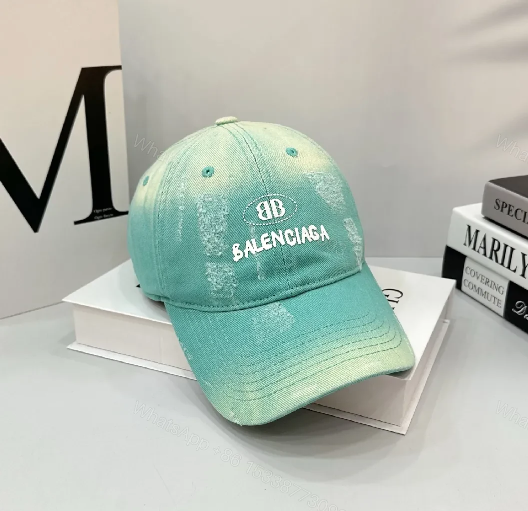 View 7 of Pastel Distressed Baseball Cap with Logo Embroidery