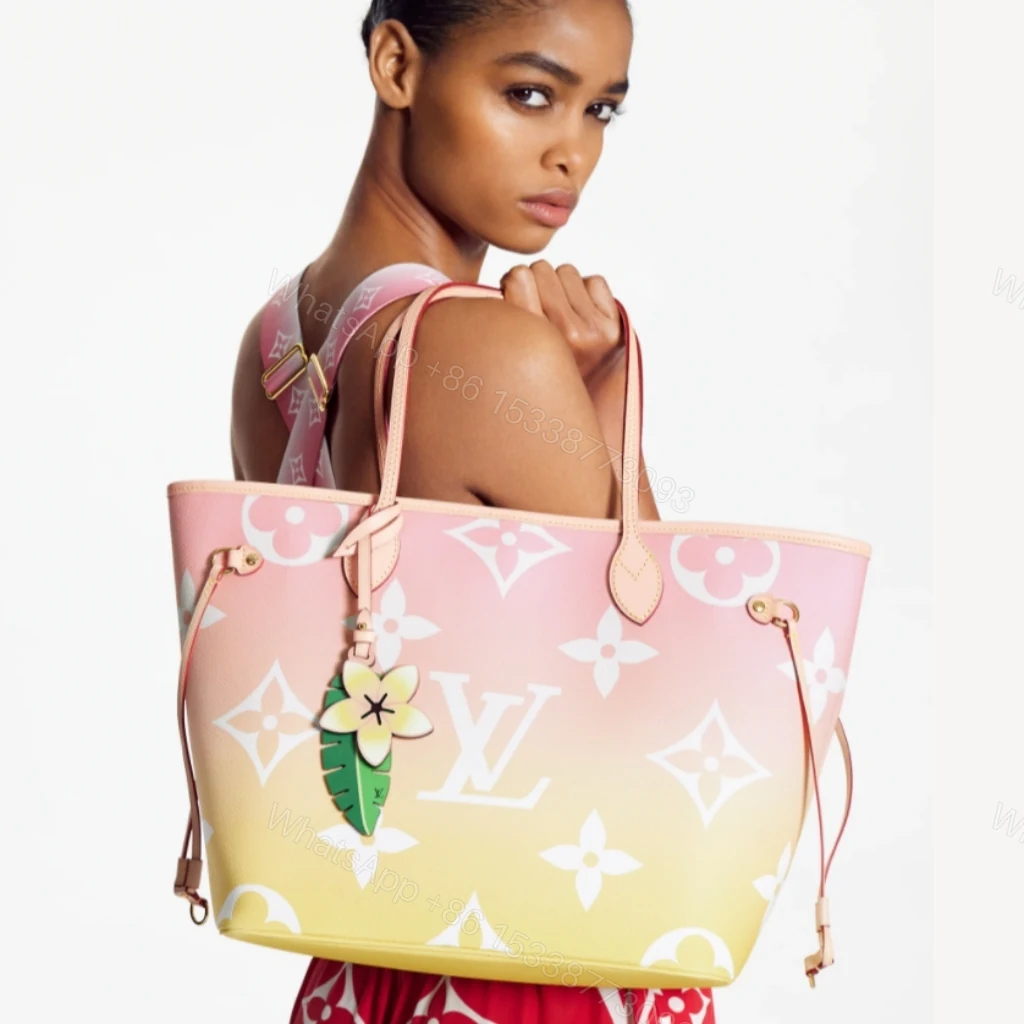 View 10 of Louis Vuitton Neverfull MM By The Pool Monogram Giant Yellow Pink 31Cm M45680