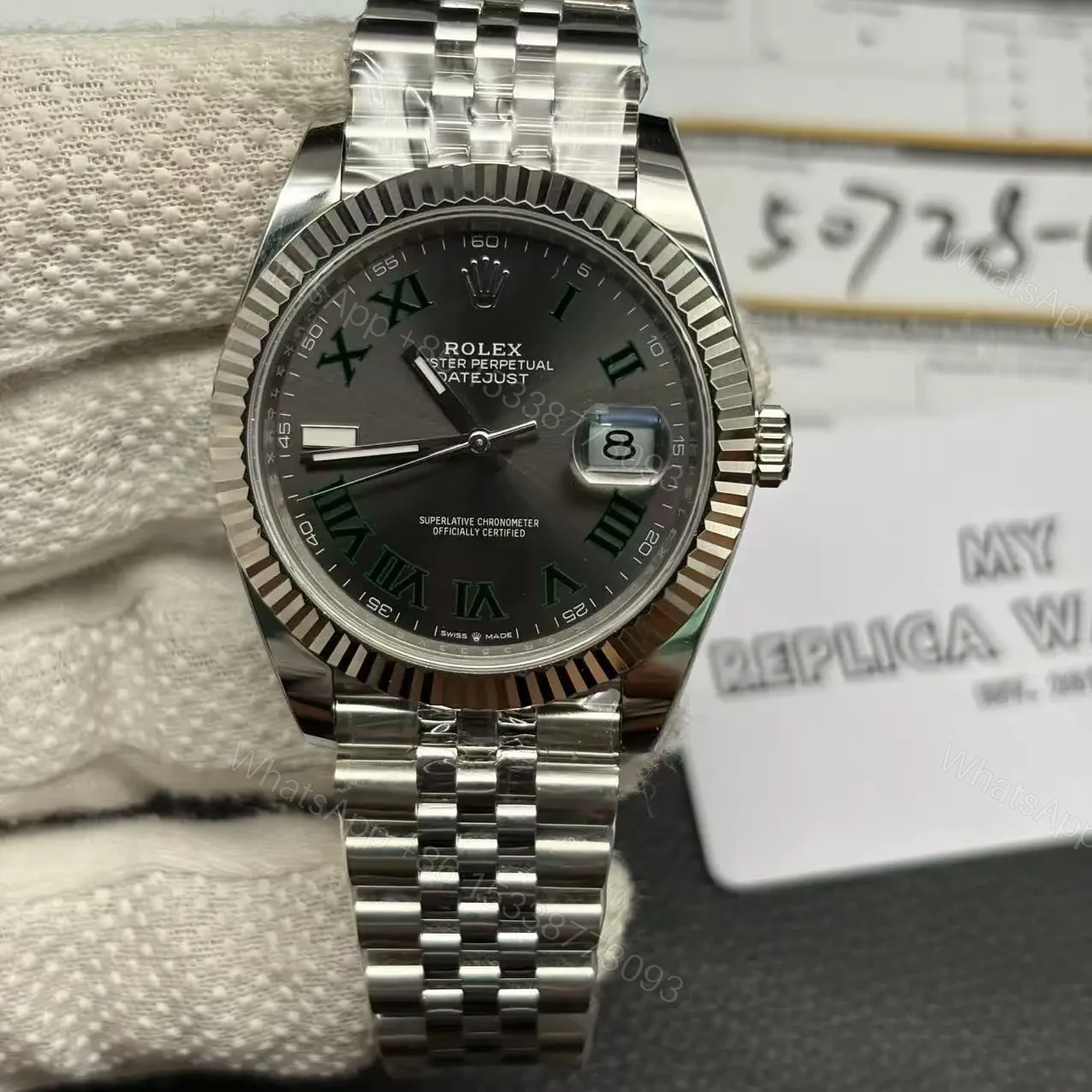 View 3 of Rolex Datejust Wimbledon Replica Clone