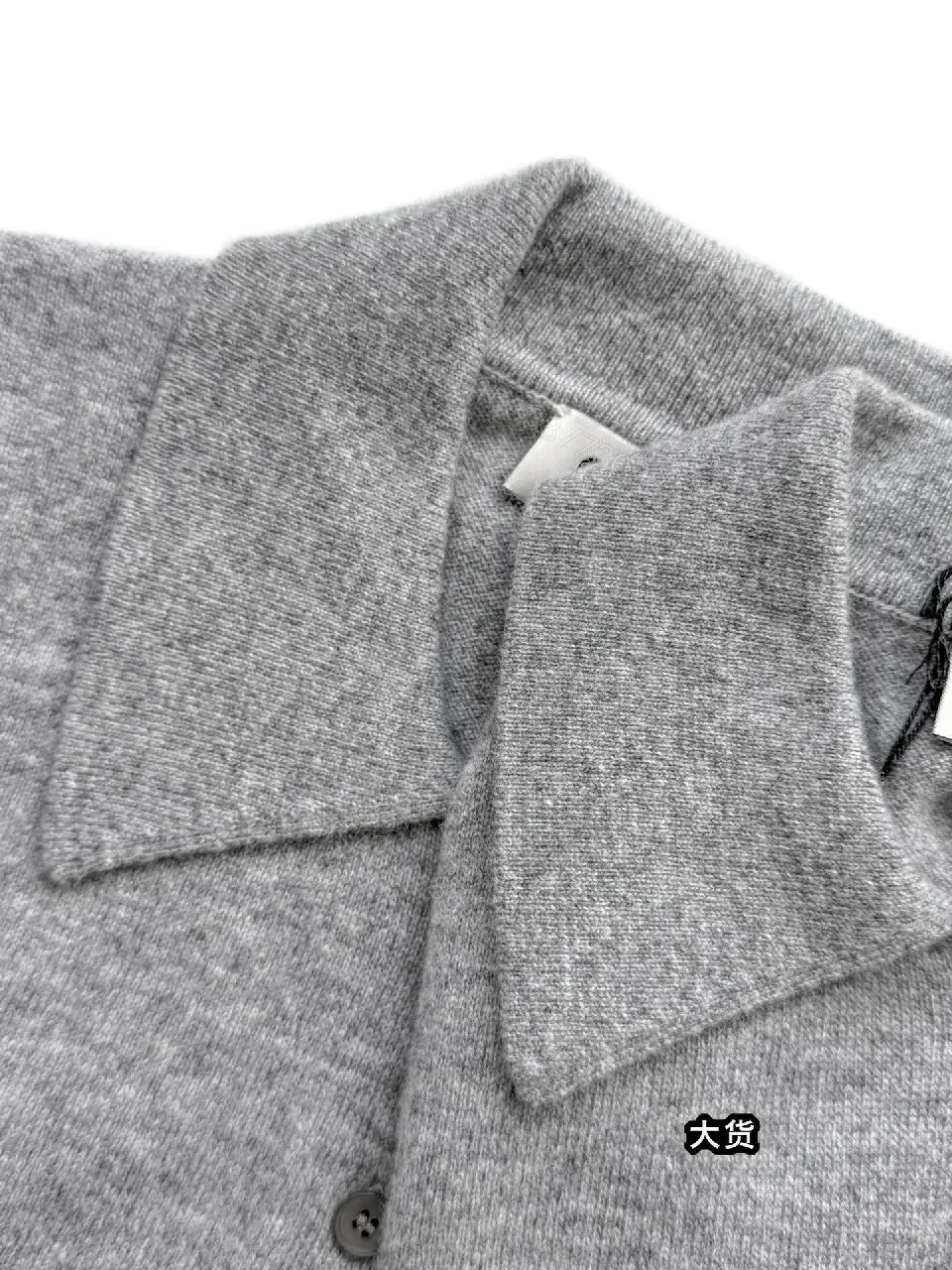View 3 of Grey Knit Polo Sweater: Subtle Luxury, All-Day Comfort