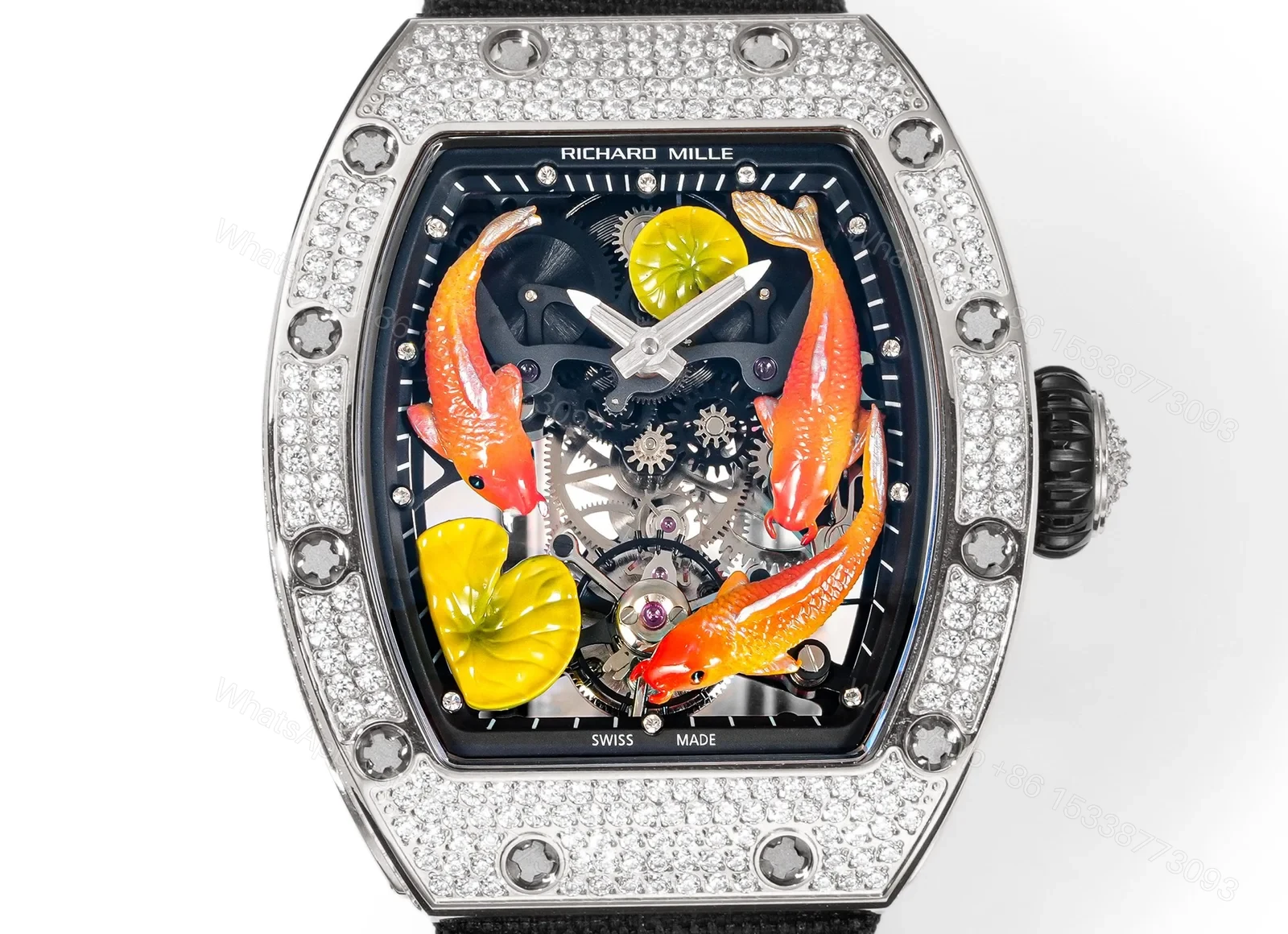 View 5 of Richard Mille RM S10 Koi Tourbillon Red Gold Diamond Artistic Watch RMS10-KOI-01