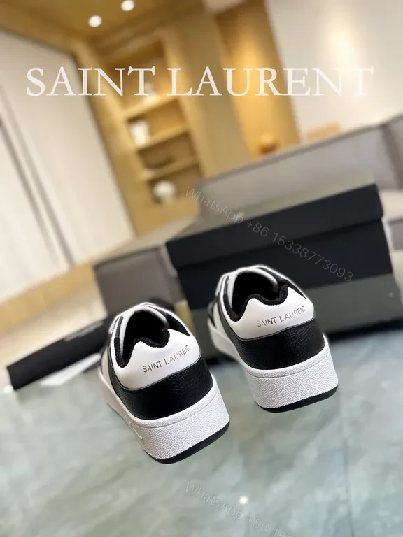 View 6 of Monochrome Leather-Textured Low-Tops with Subtle Accents Sneakers