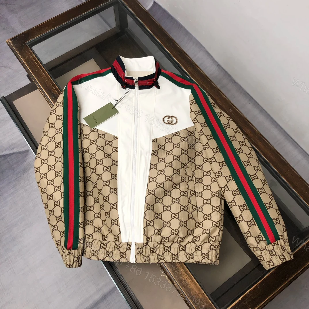 Gucci高仿老花運動風外套 男女款拼接撞色設計潮流首選 — view 1