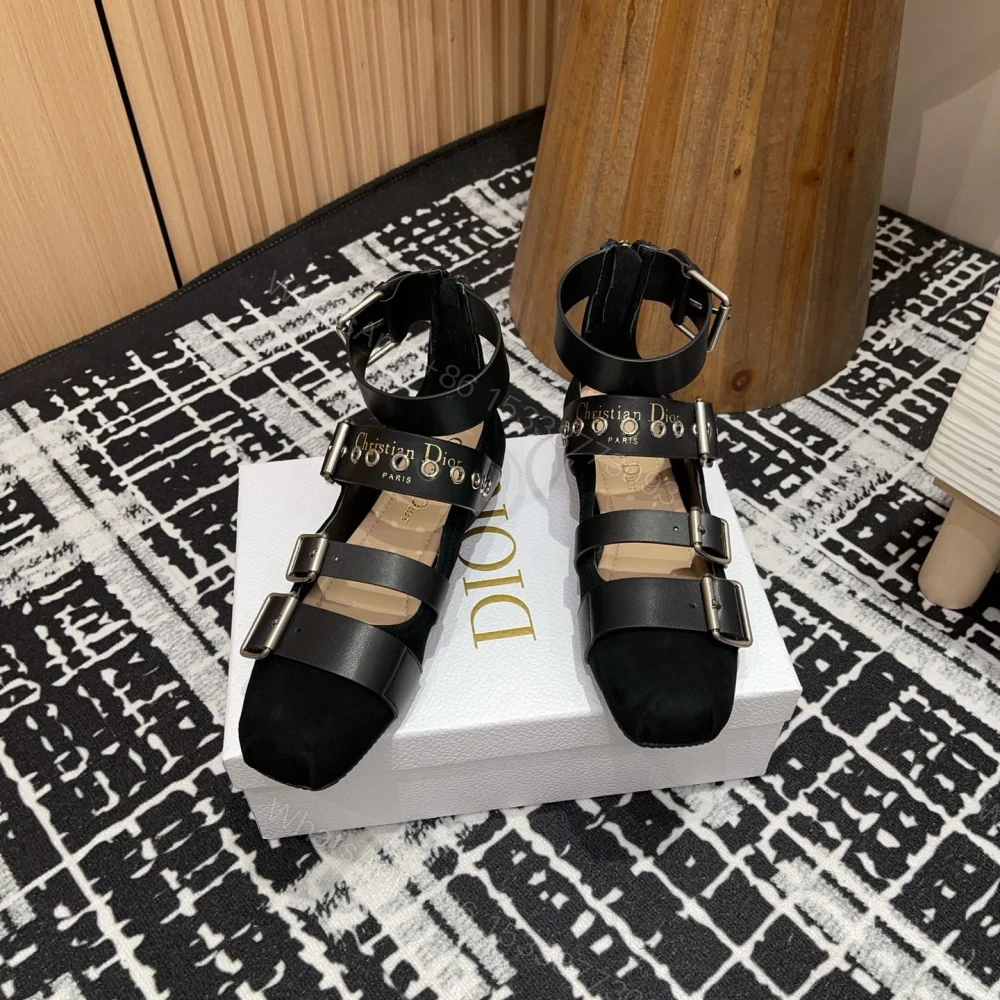 View 5 of 高仿Dior*Punk系列KCB960平頭塔扣樂福鞋黑麂皮免檢版
