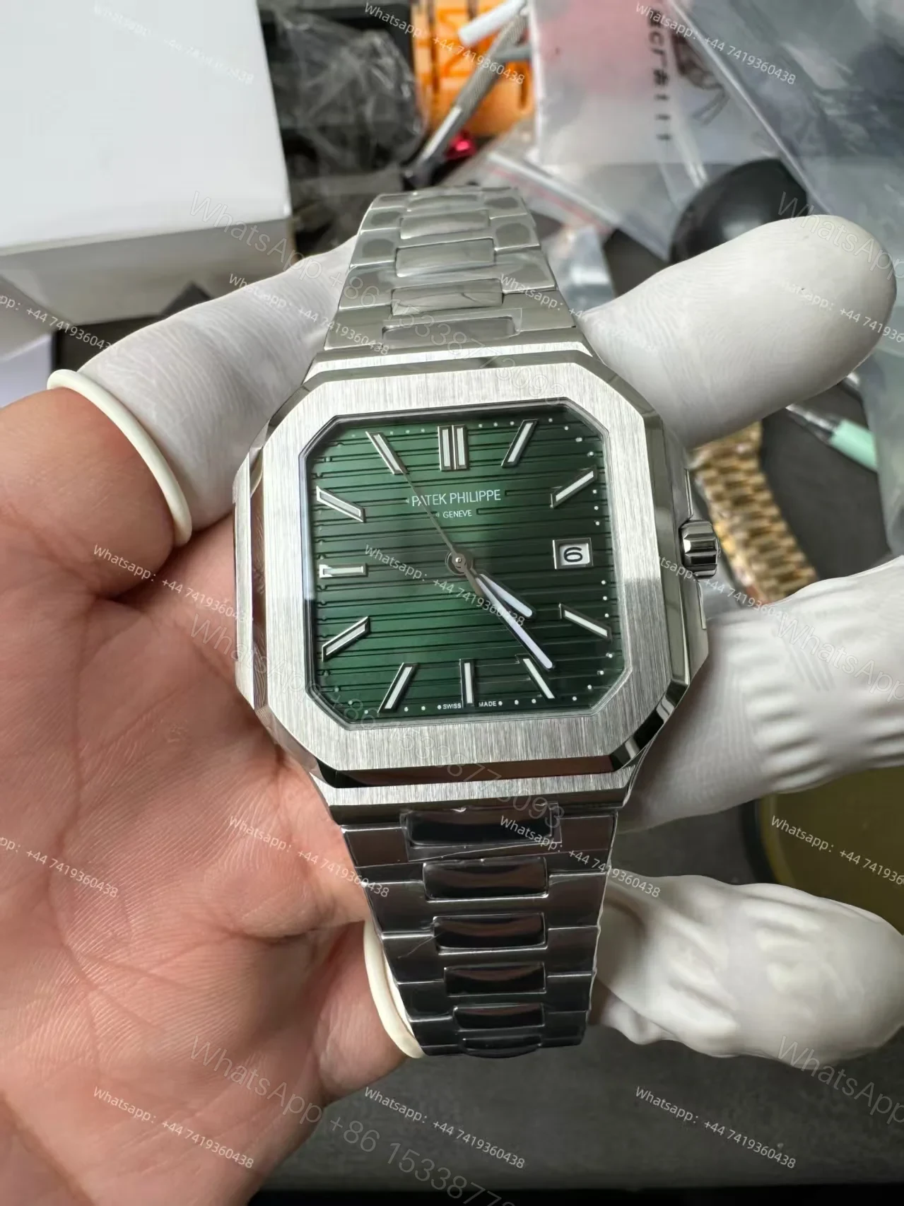 View 2 of Patek Philippe Super Clone Cubitus 5821/1A-001 Green Dial 45MM