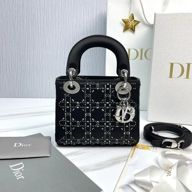 Chic Studded Patterned Mini Bag with Dior Charms — view 1