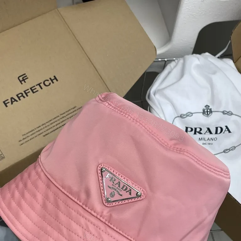 View 6 of Vivid Pink Prada Bucket Hat: Lightweight Luxury, Sun Shield