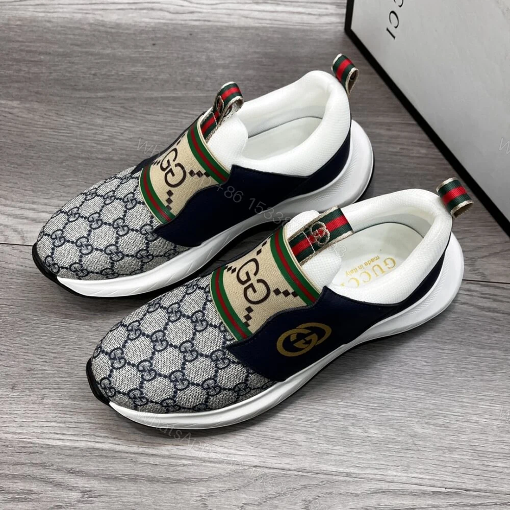 View 3 of Gucci Sneaker GG Canvas Blue White