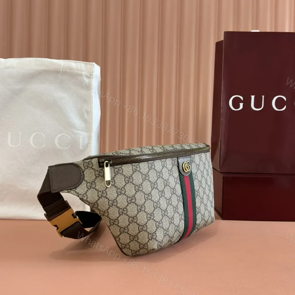 View 9 of Green-Red Web Belt Bag in Monogram Canvas, Luxe Everyday Carry