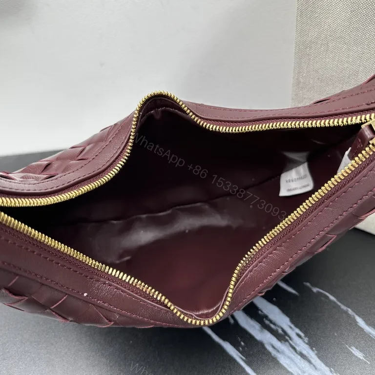 View 2 of Chic Bottega-Style Crescent Bag: Woven Leather, Compact Luxury