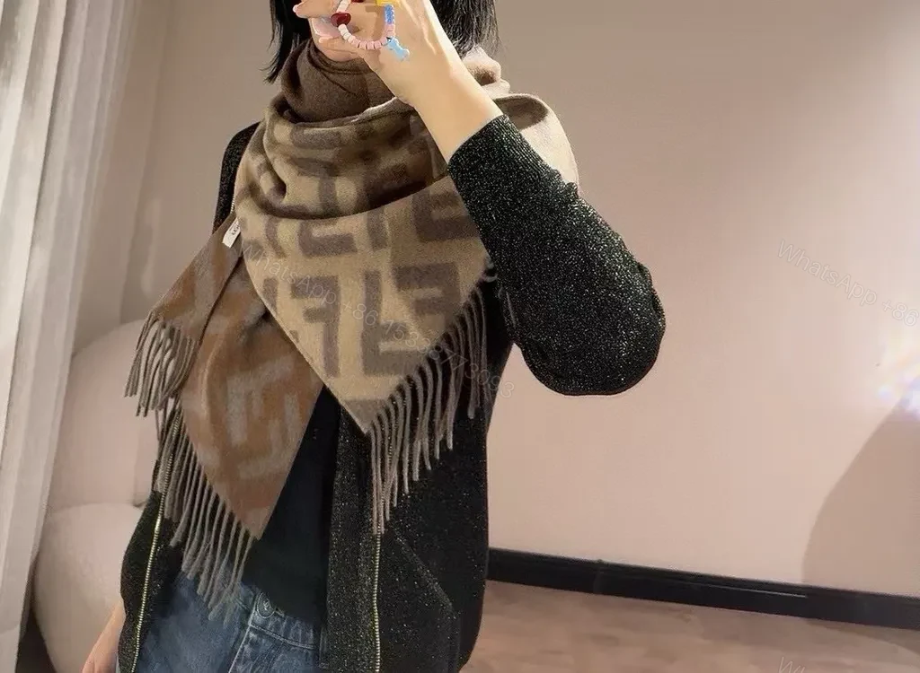 View 7 of Fendi Monogram Scarf: Lux Knit, Fringed Heritage Wrap