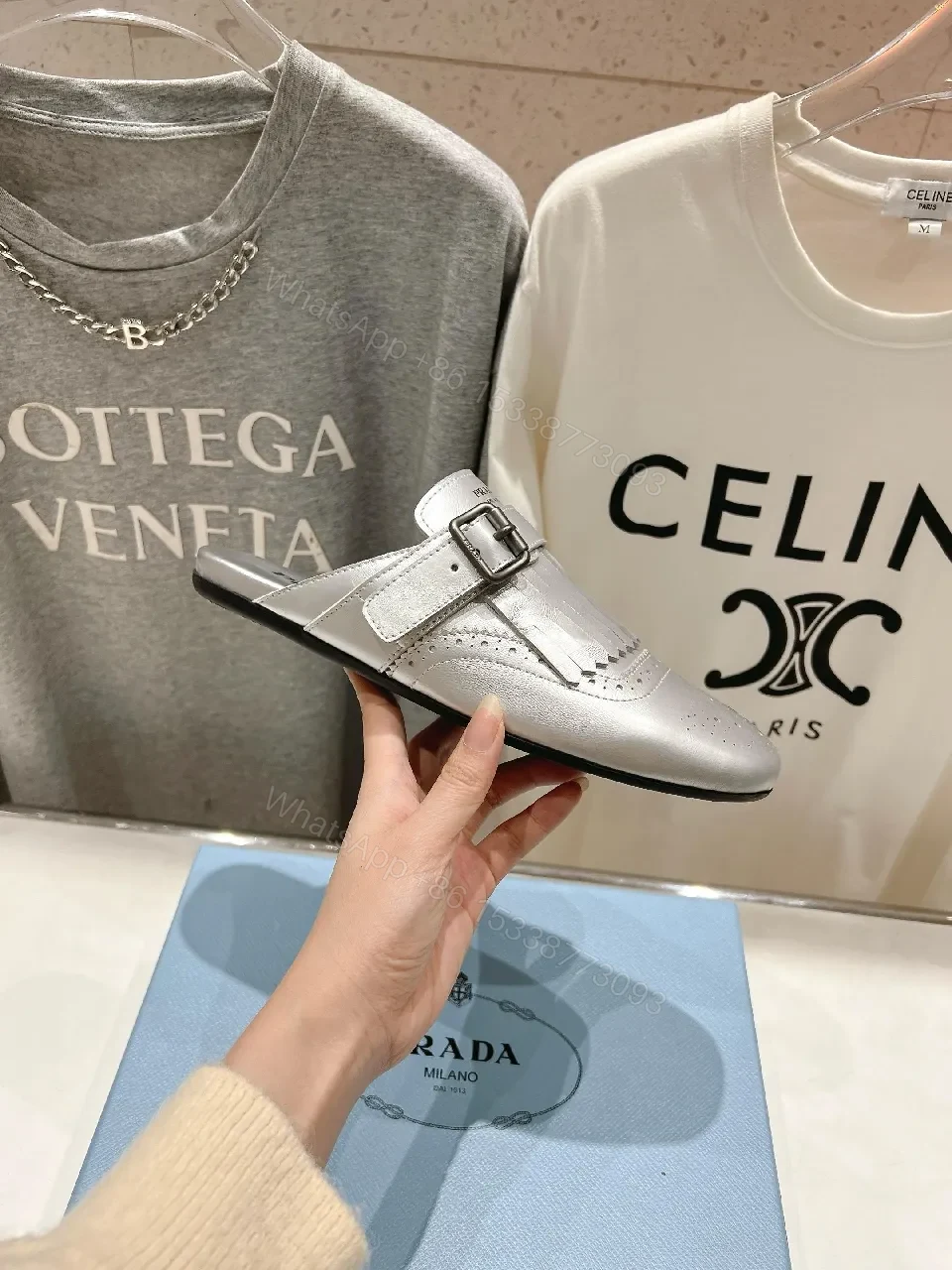 View 9 of Metallic Fringe Slip-Ons: Modern Glam Comfort Shoes