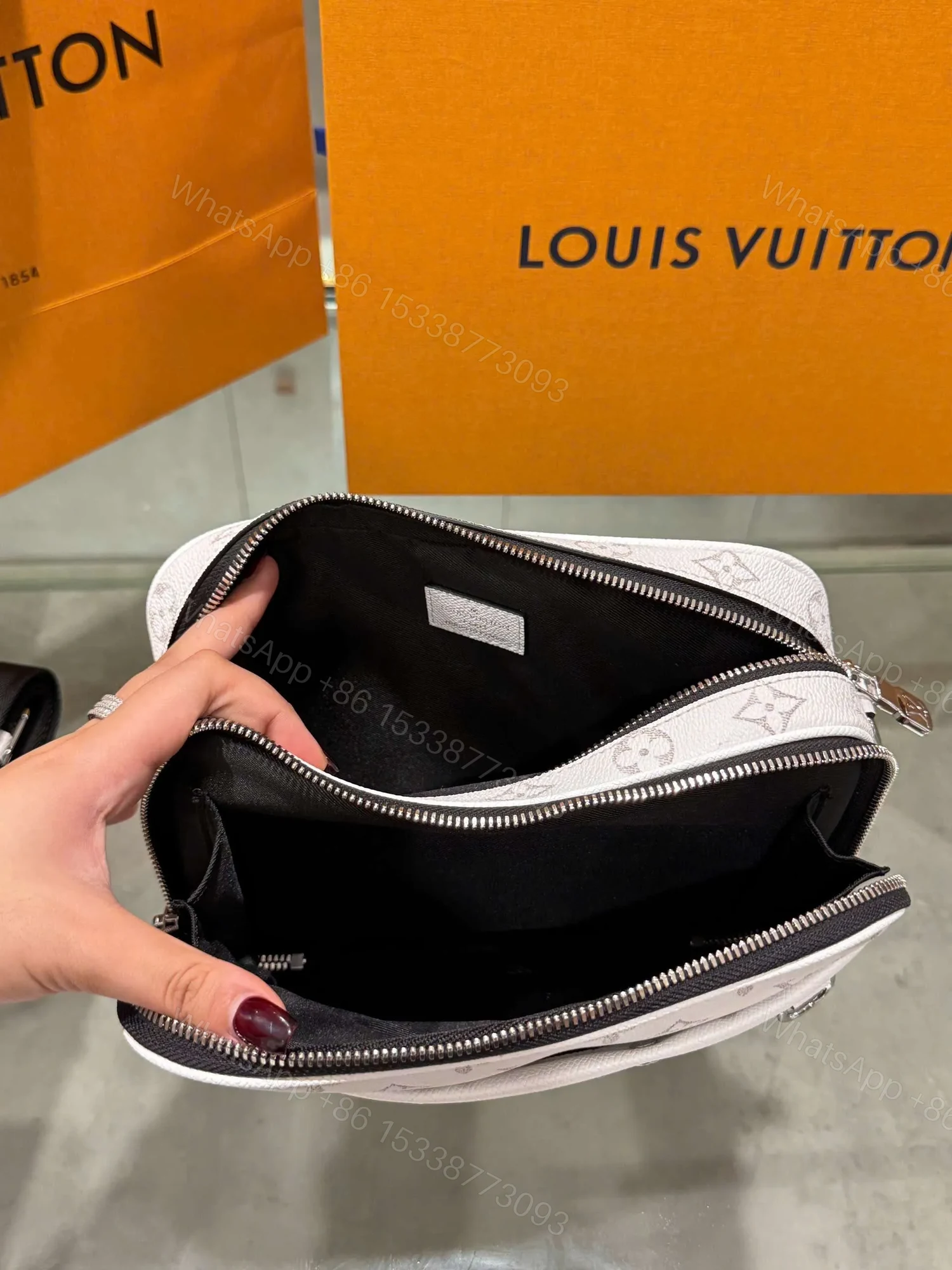 View 5 of Louis Vuitton LV Alpha Monogram White Handbag 24x16x8cm