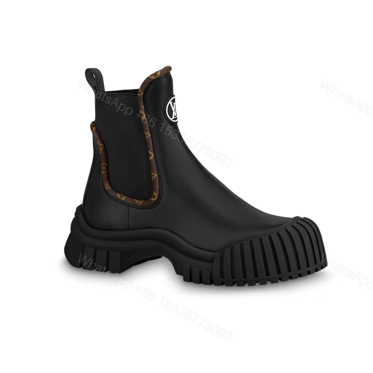 LOUIS VUITTON RUBY FLAT ANKLE BOOTS BLACK 1AB0FO — view 1