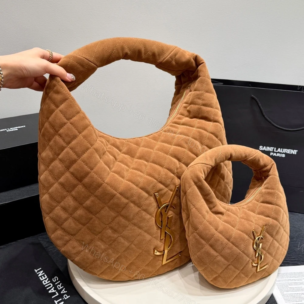 View 9 of Saint Laurent Icare Hobo In Quilted Caramel Cognac 42Cm